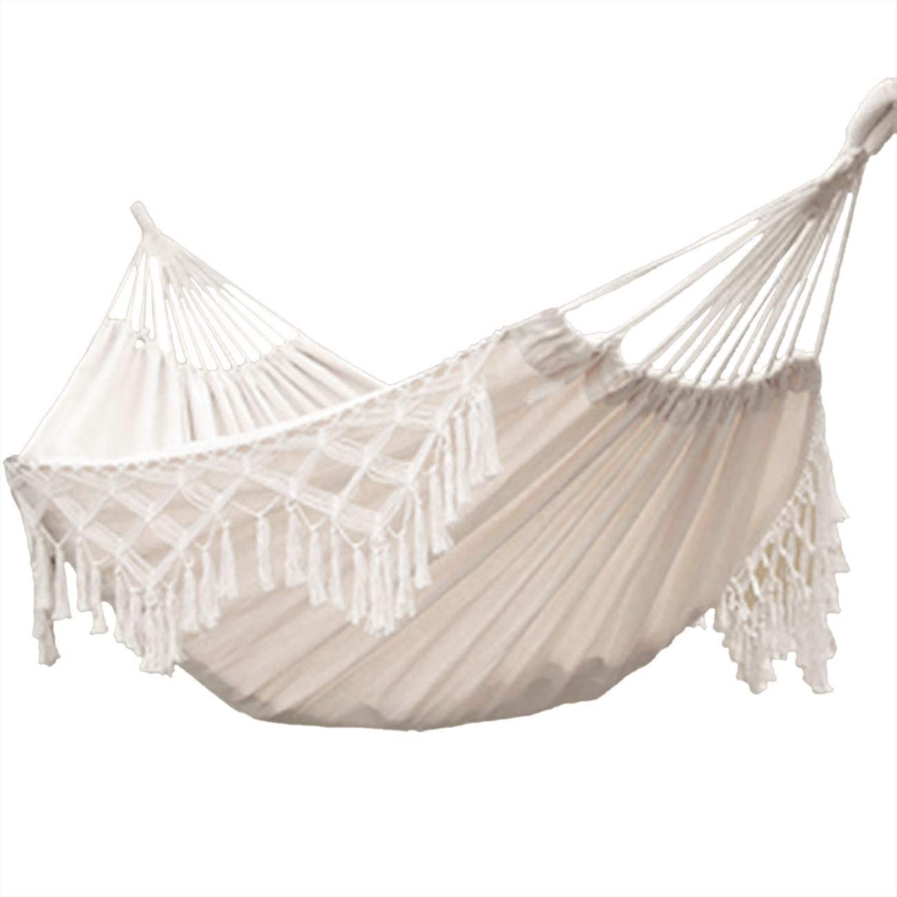 KEREITH hammock Brazilian double handwoven fringe for luxurious outdoor lounging.