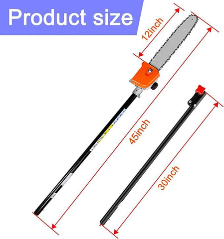 Kerlista extension pole attachment enabling extended reach for hard-to-reach branches.