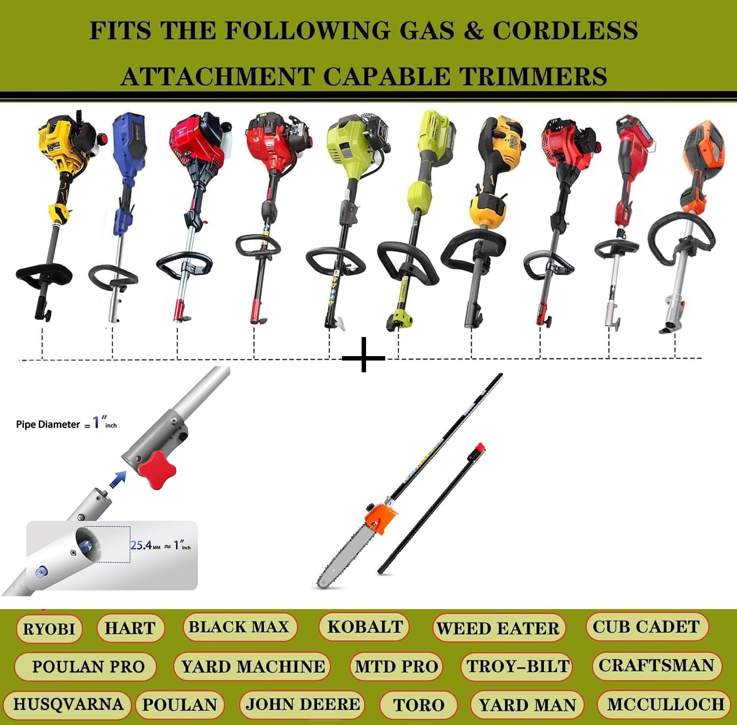 Kerlista Greenworks-compatible tool lets you tackle tall branches safely.
