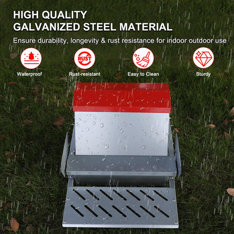 Kerty treadle pedal action demonstrates easy step-on feeding for poultry