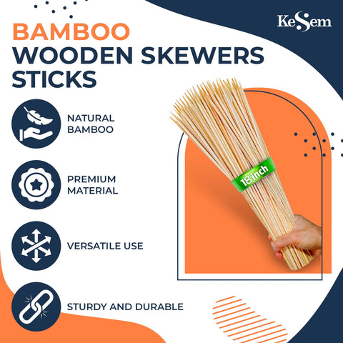 KESEM bamboo skewers for marshmallows and desserts with smooth finish to prevent splinters