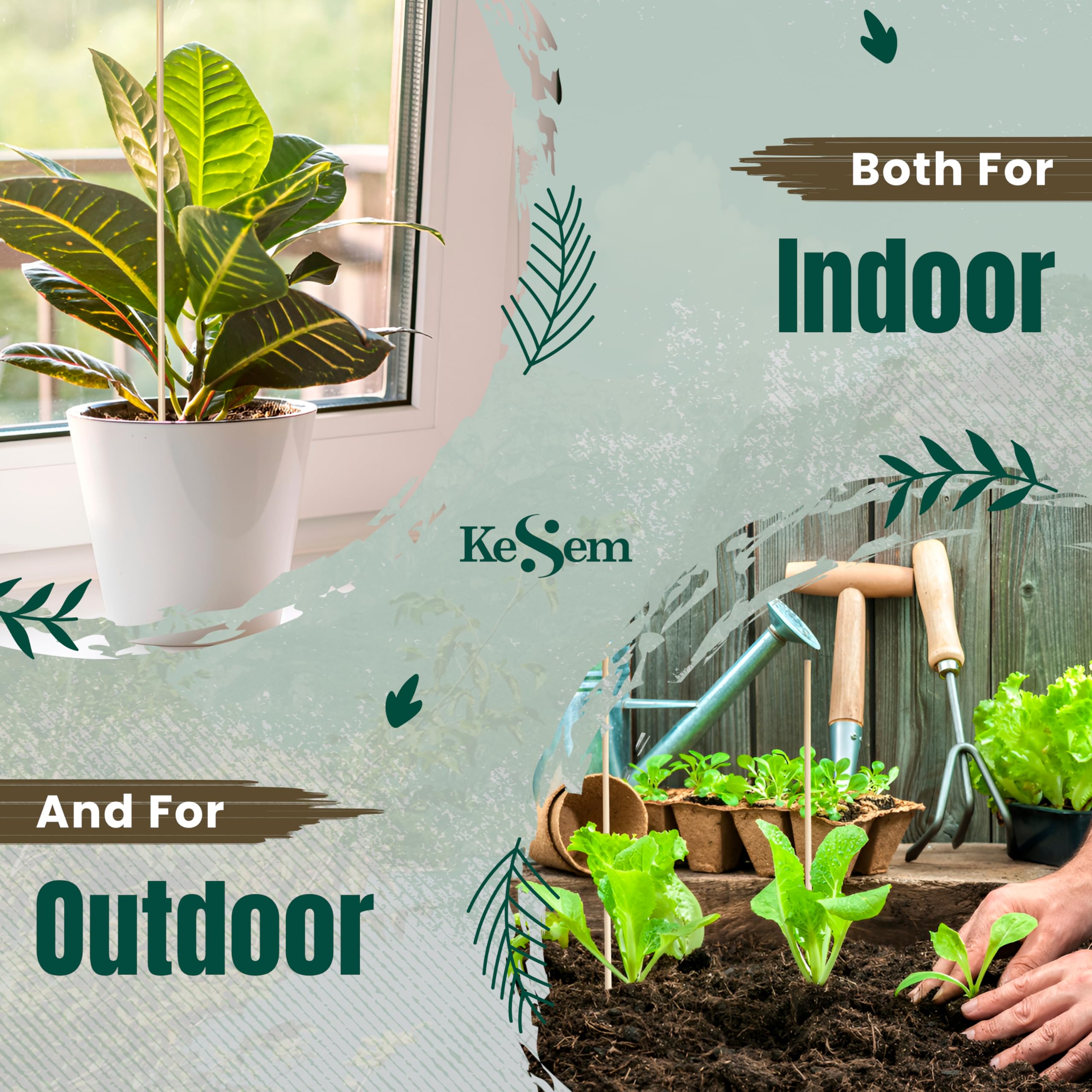 KESEM bamboo stakes used as garden signs and labeling options.