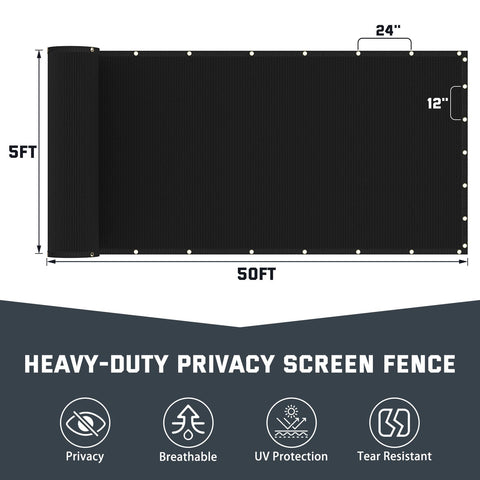 Kesfitt 170gsm HDPE privacy screen blocks views while preserving airflow.
