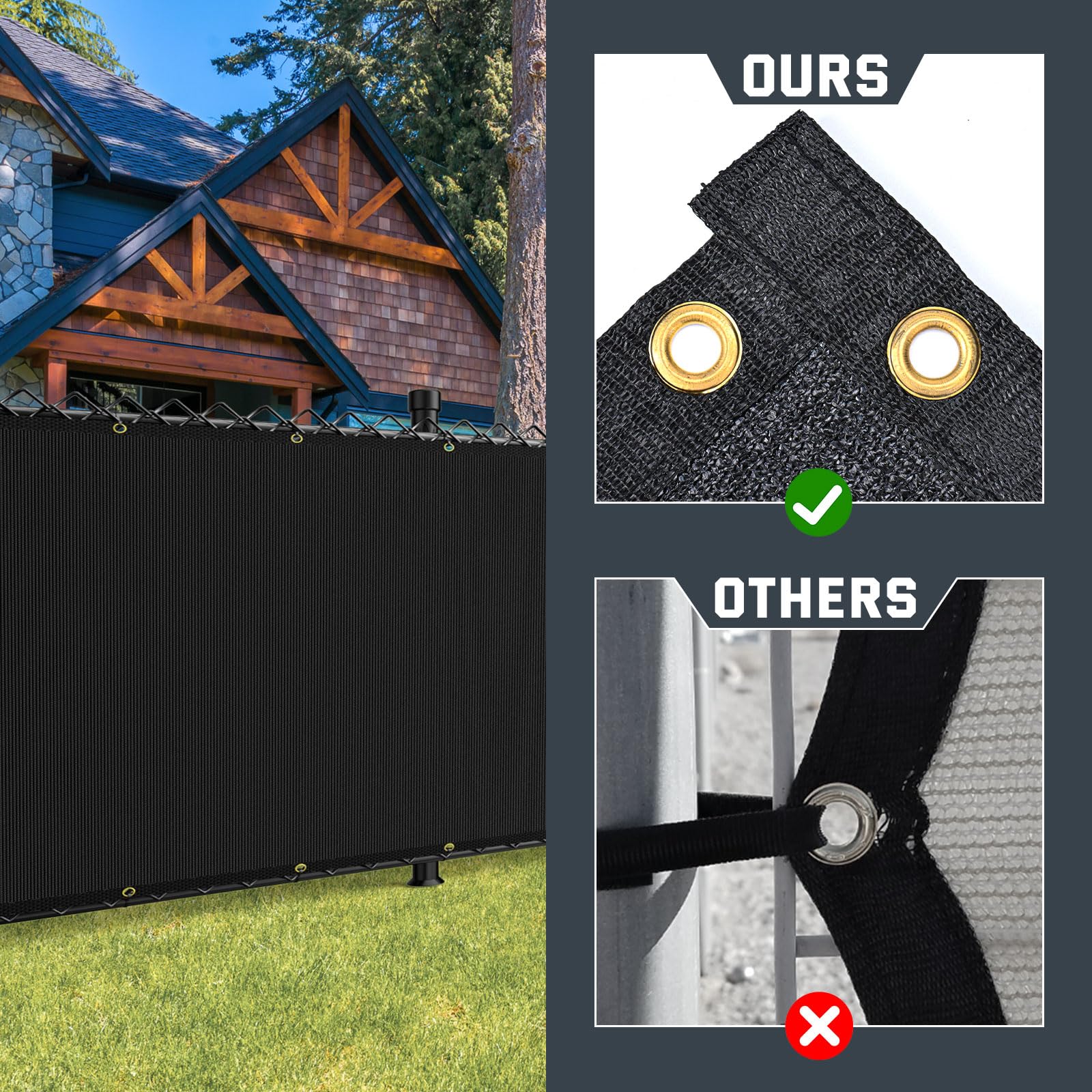 Kesfitt outdoor privacy screen ideal for backyard, pool, and kennel areas.