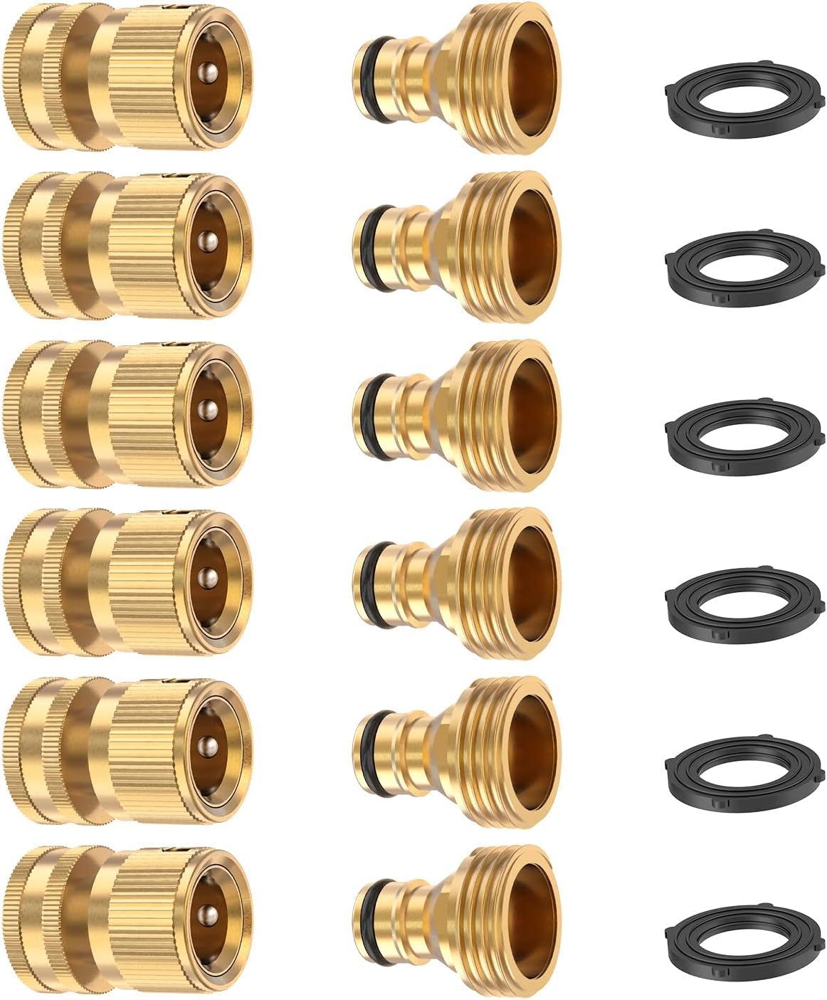 Kesfitt brass quick-connect female connector forms a secure no-leak seal for easy garden setup.