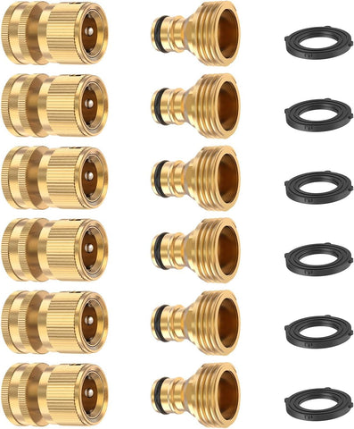 Kesfitt brass quick-connect female connector forms a secure no-leak seal for easy garden setup.