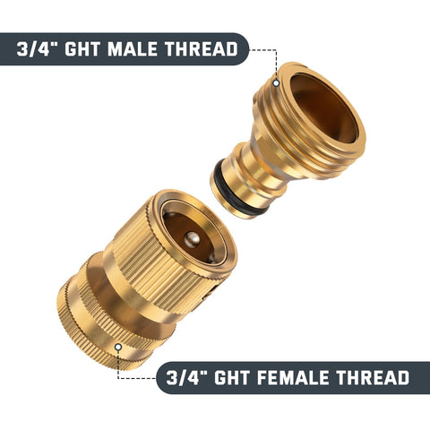 Kesfitt brass quick-connect male connector ready for fast, tool-free hose changes.