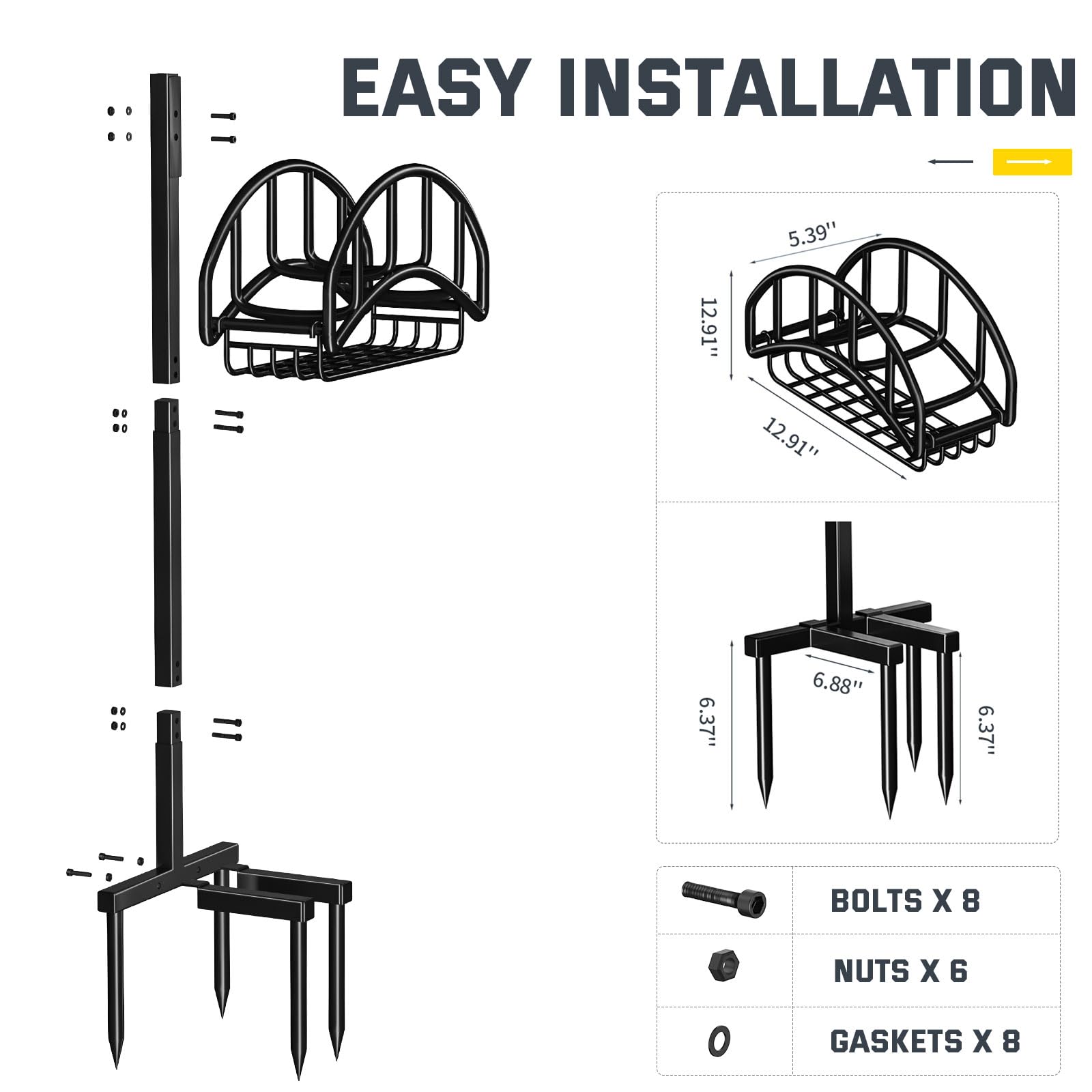 Kesfitt four-spikes ground anchors provide strong stability.