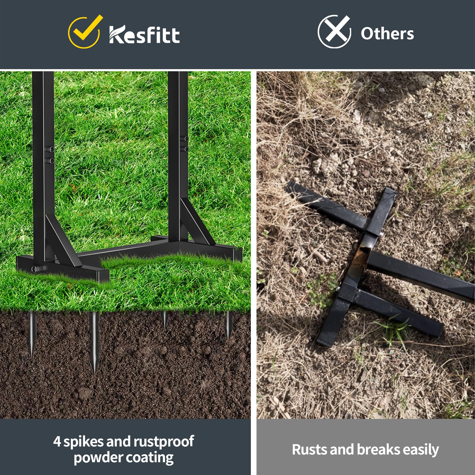 Kesfitt detachable installation for easy assembly, storage, and space saving.