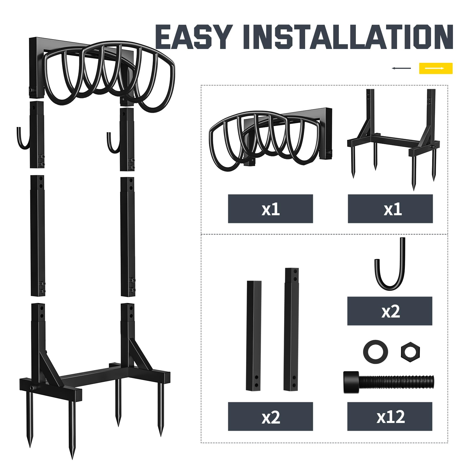Kesfitt freestanding hose stand supporting neat garden organization.