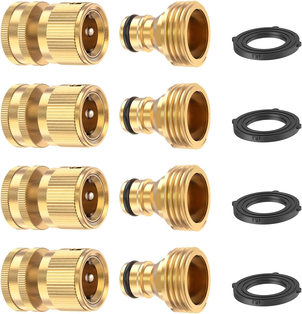 Kesfitt garden hose quick connect kit in brass for durable, leak-free connections.