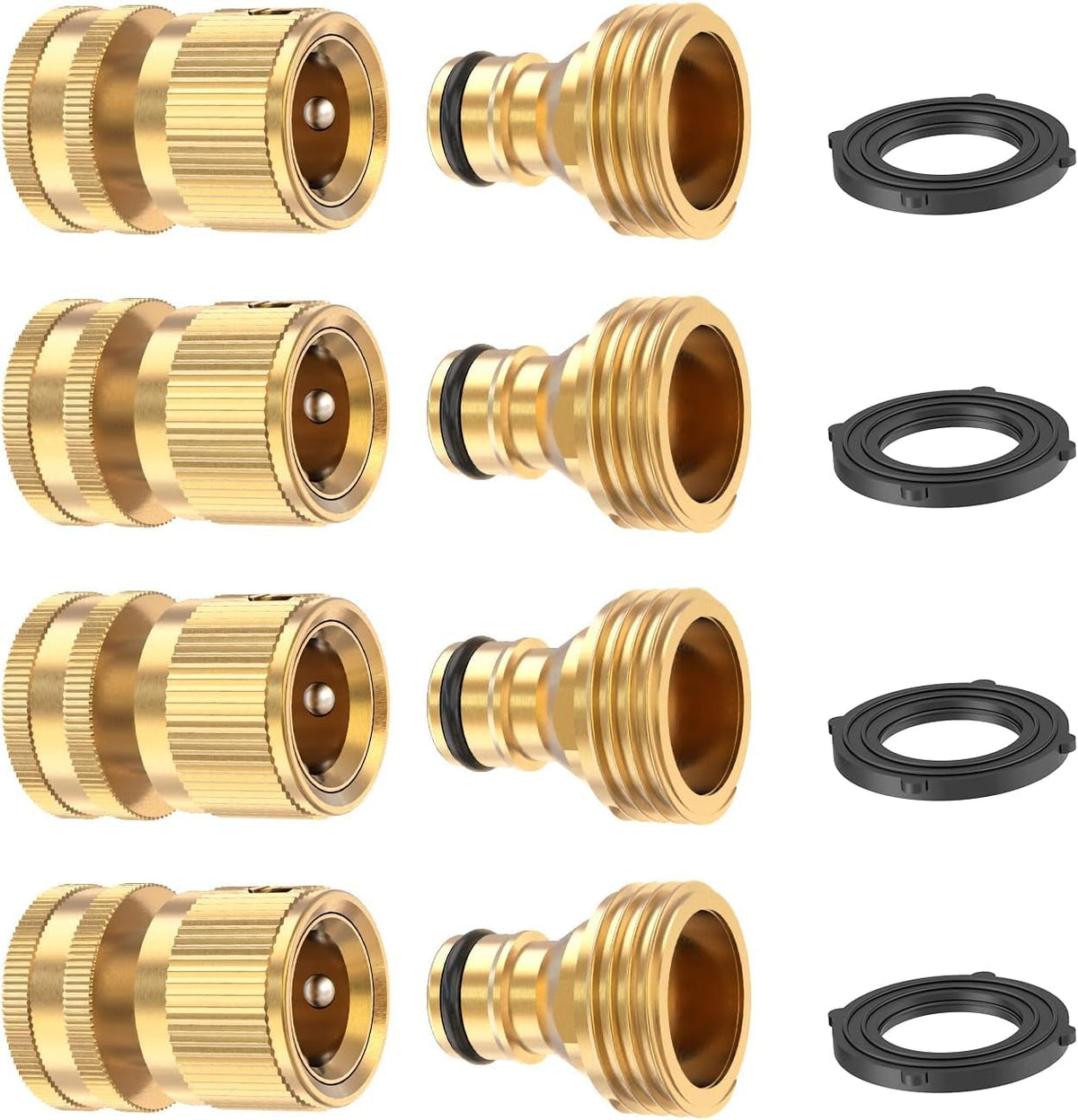 Kesfitt garden hose quick connect kit in brass for durable, leak-free connections.