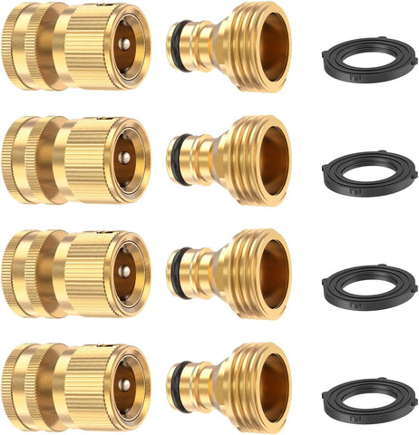 Kesfitt garden hose quick connect kit in brass for durable, leak-free connections.