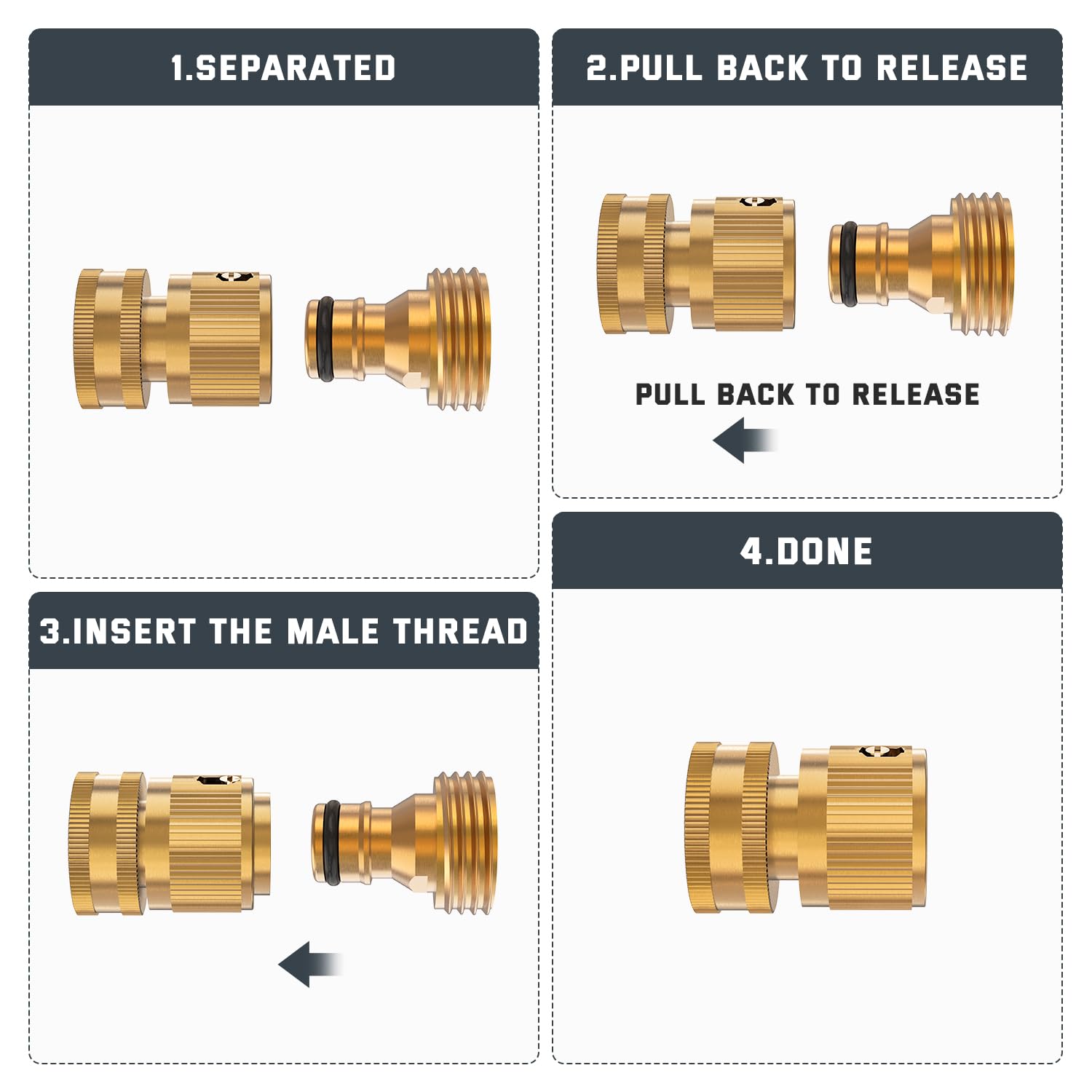 Kesfitt hose connector assembly enabling multiple garden stations.