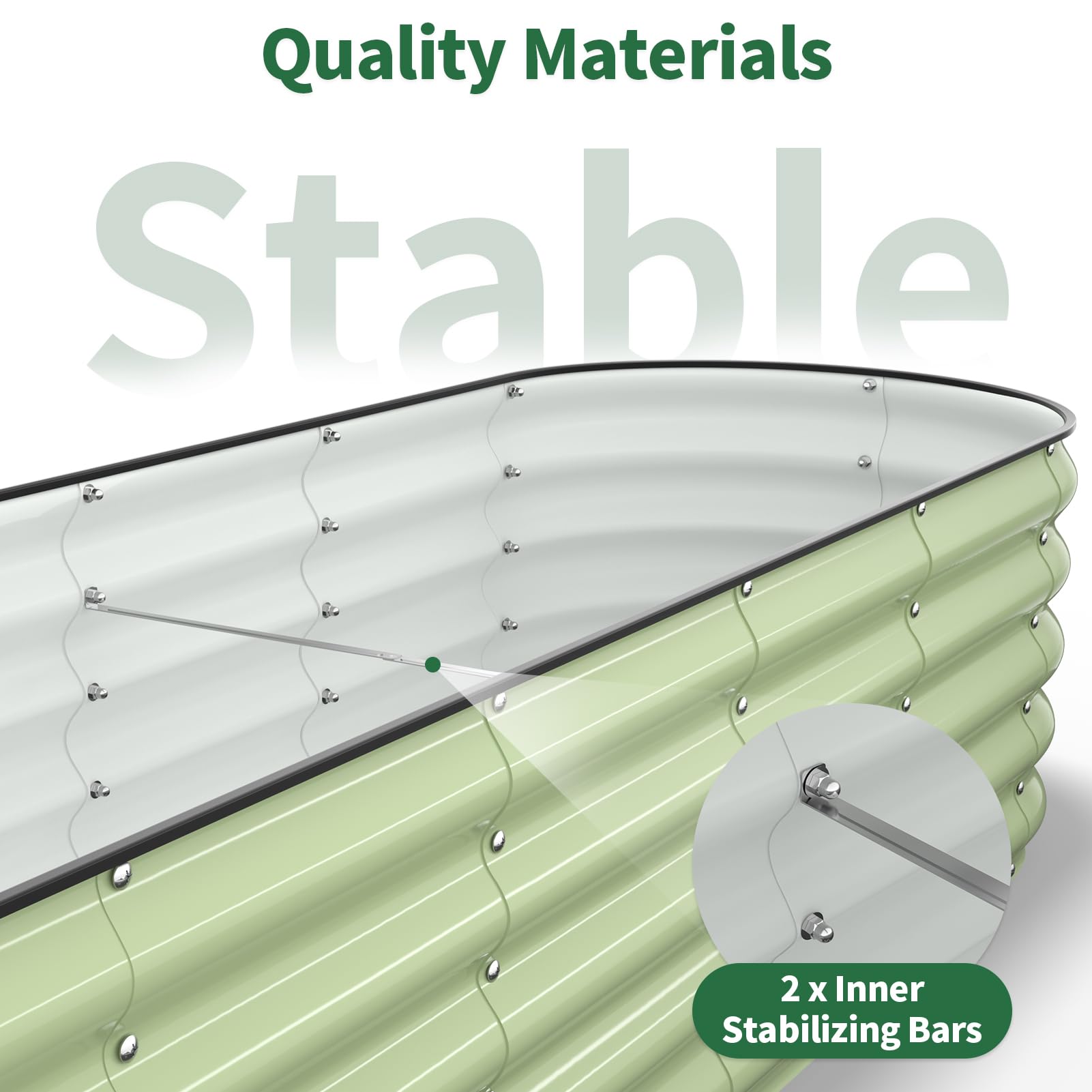 Kesfitt open-bottom bed suited for fence-line and border layouts.