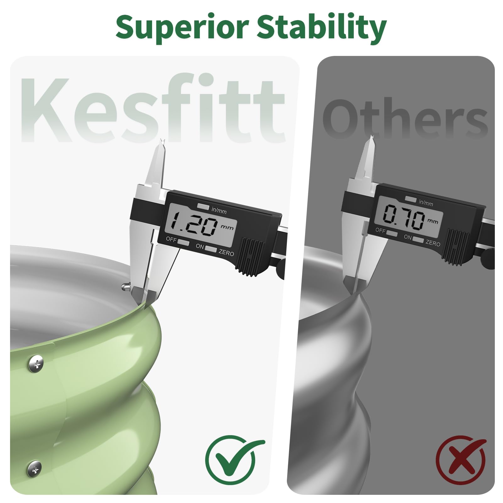 Kesfitt open-bottom design enables natural drainage for healthy roots.