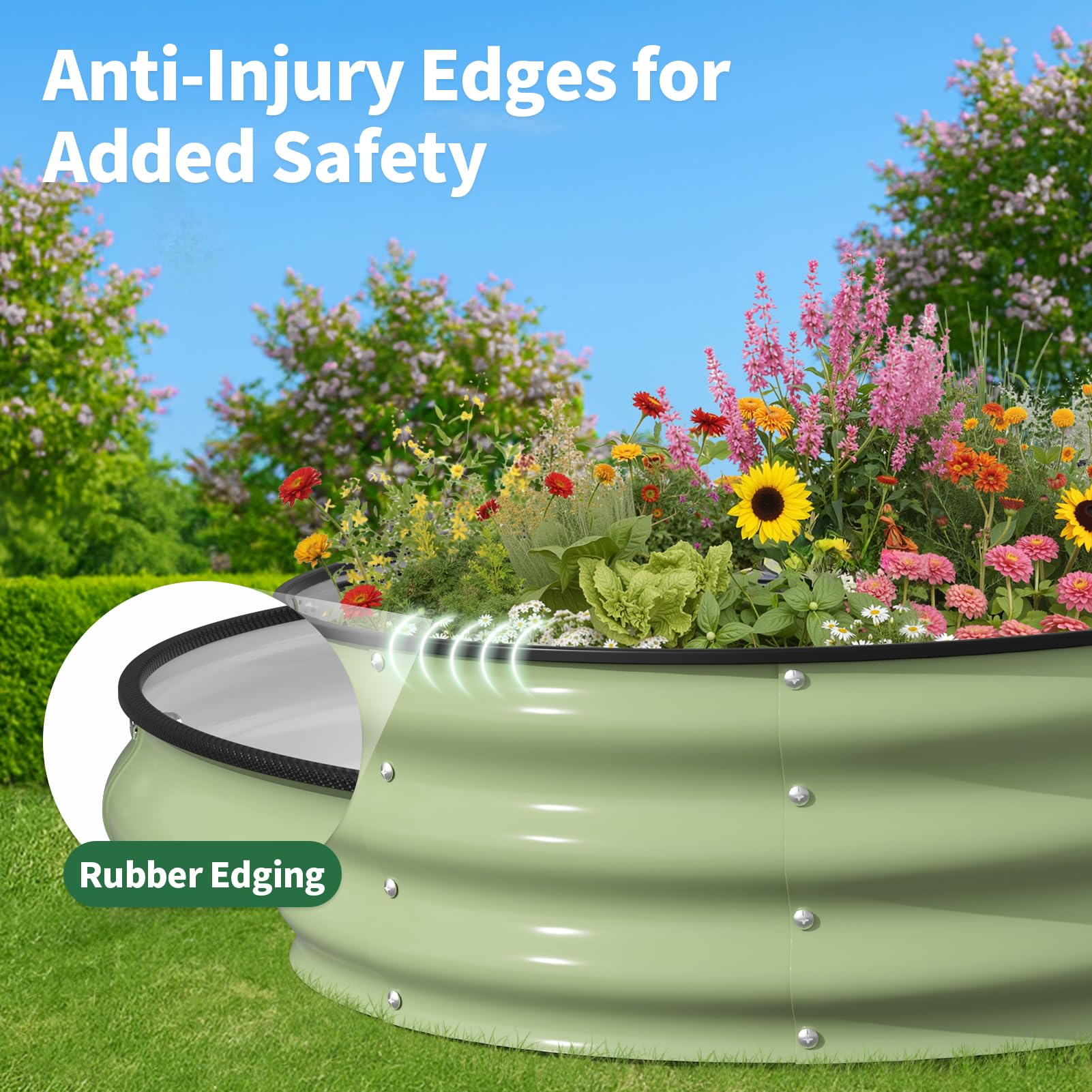 Kesfitt safety edging and gloves included for safe gardening.
