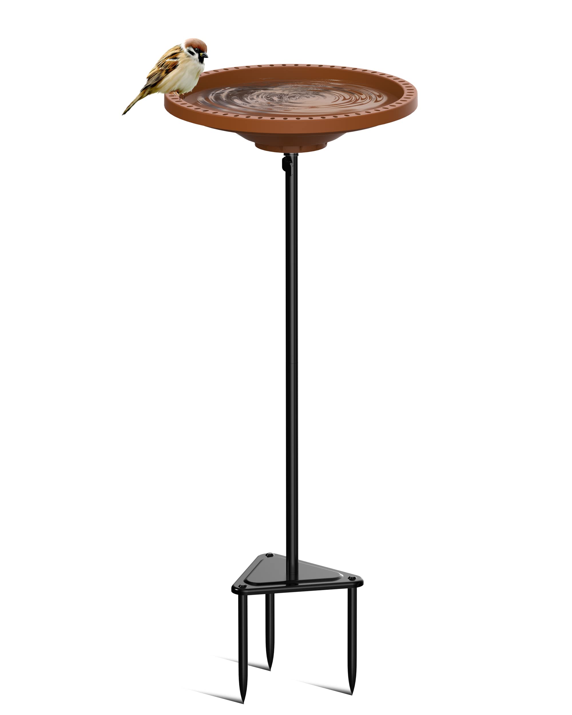 Kesito brown circle birdbath complements outdoor spaces with charm