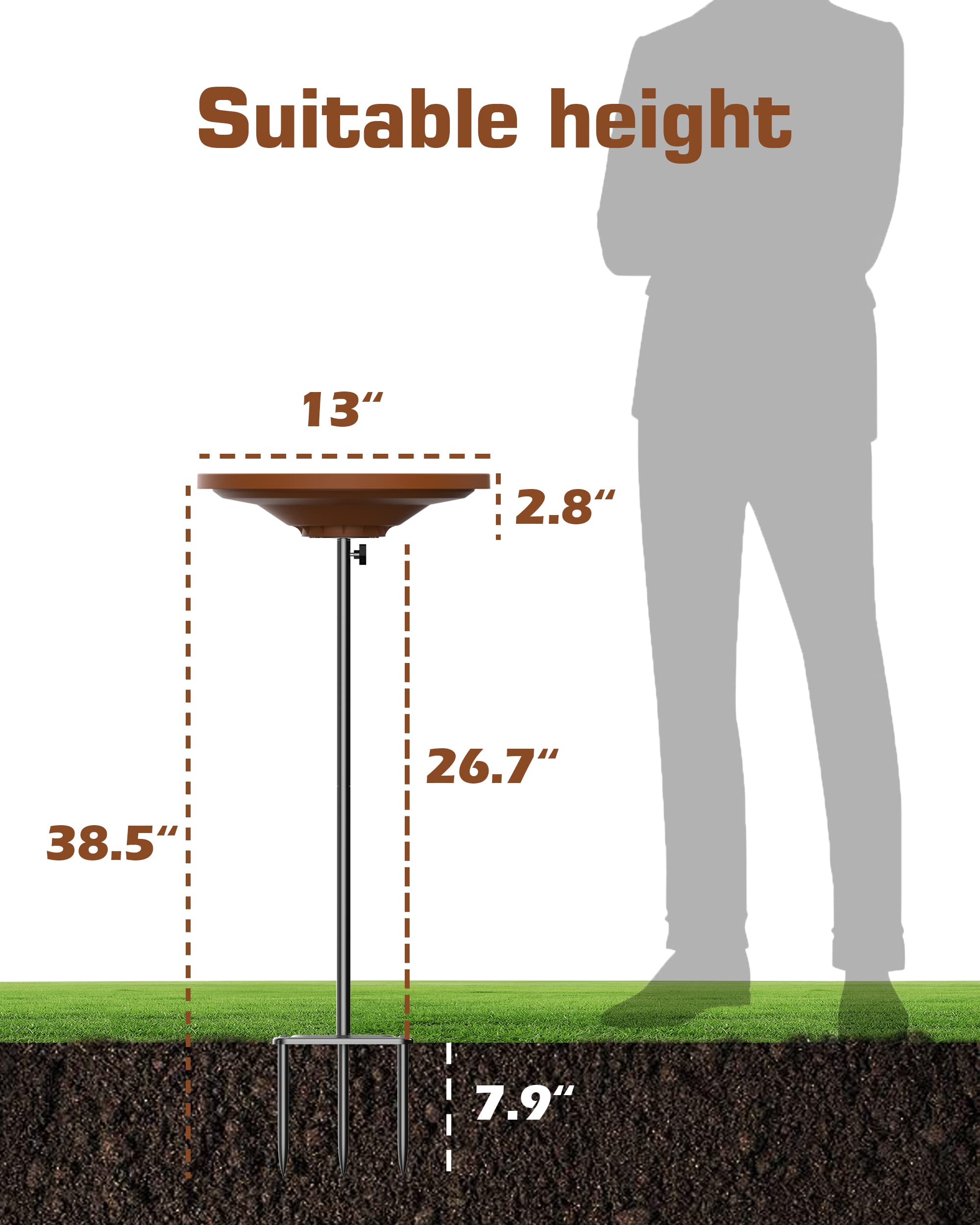 Kesito heavy-duty metal stake supports upright placement in windy yards