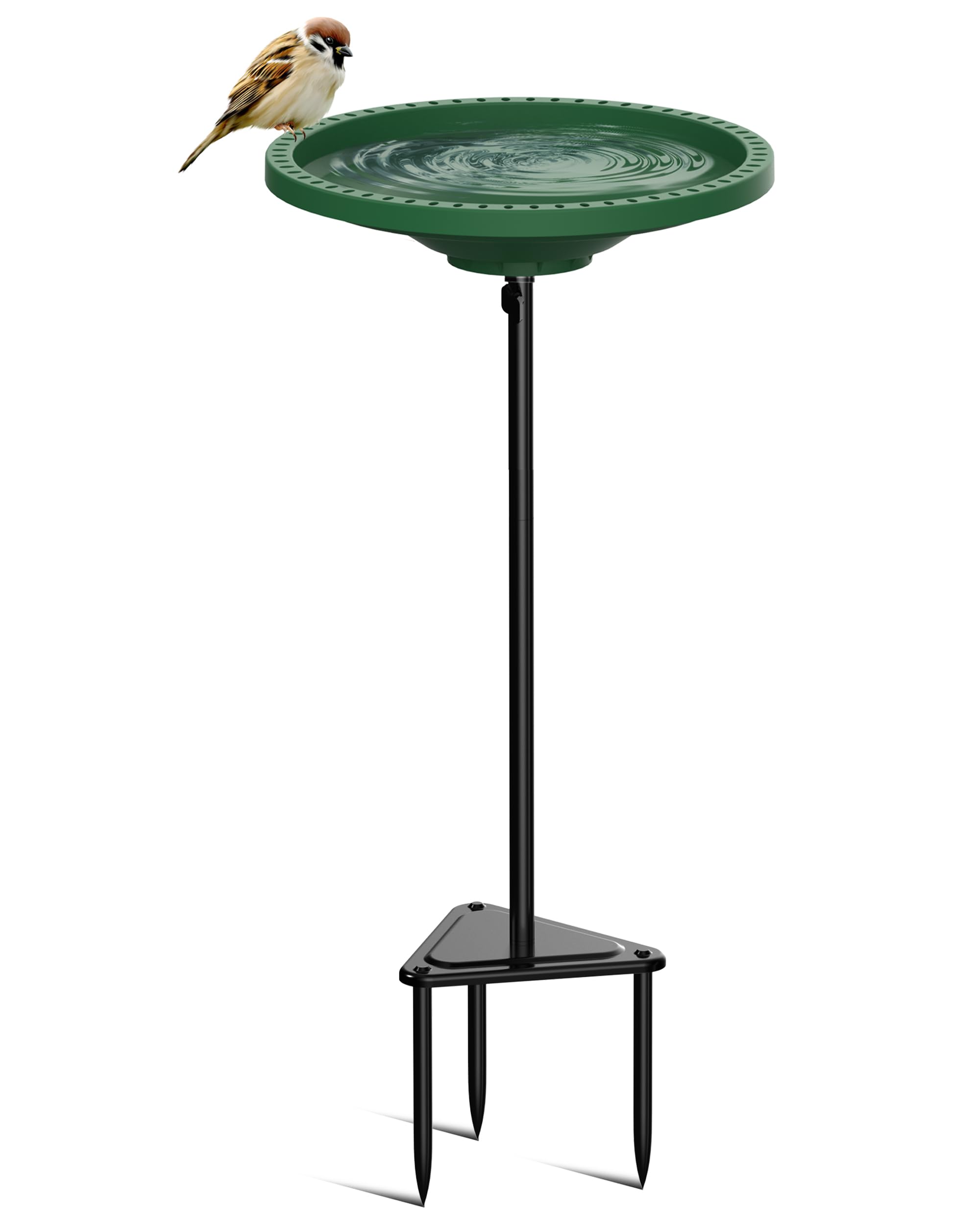 Kesito bird bath with sturdy base stabilizing in soil