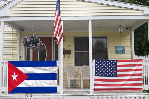 Kesysova durable polyester flag material ensures strong color and weather resilience.