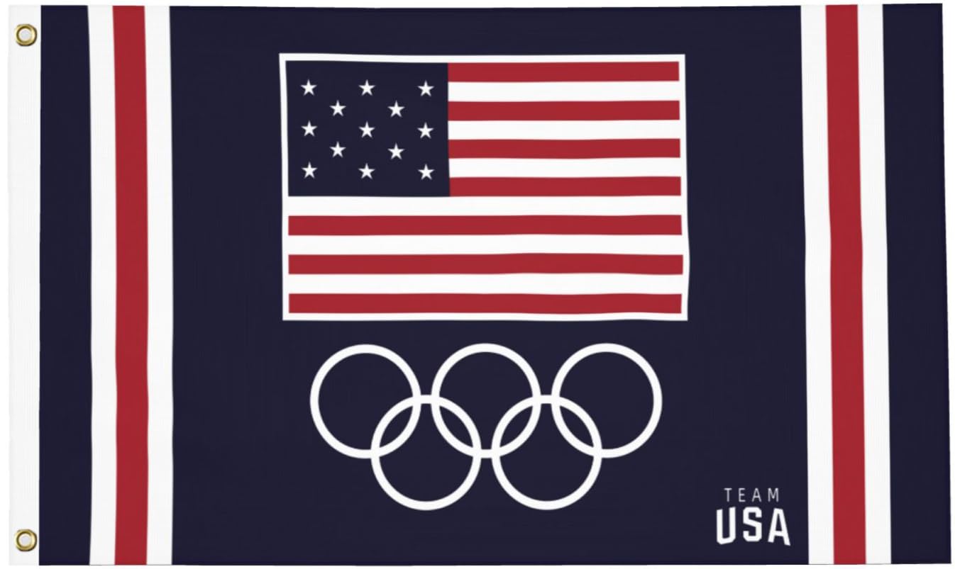 Kesysova Olympic flag 3x5 banner indoor display with bold Team USA colors