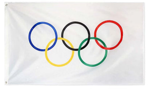 Kesysova Olympic flag banner 3x5ft for indoor/outdoor event signage
