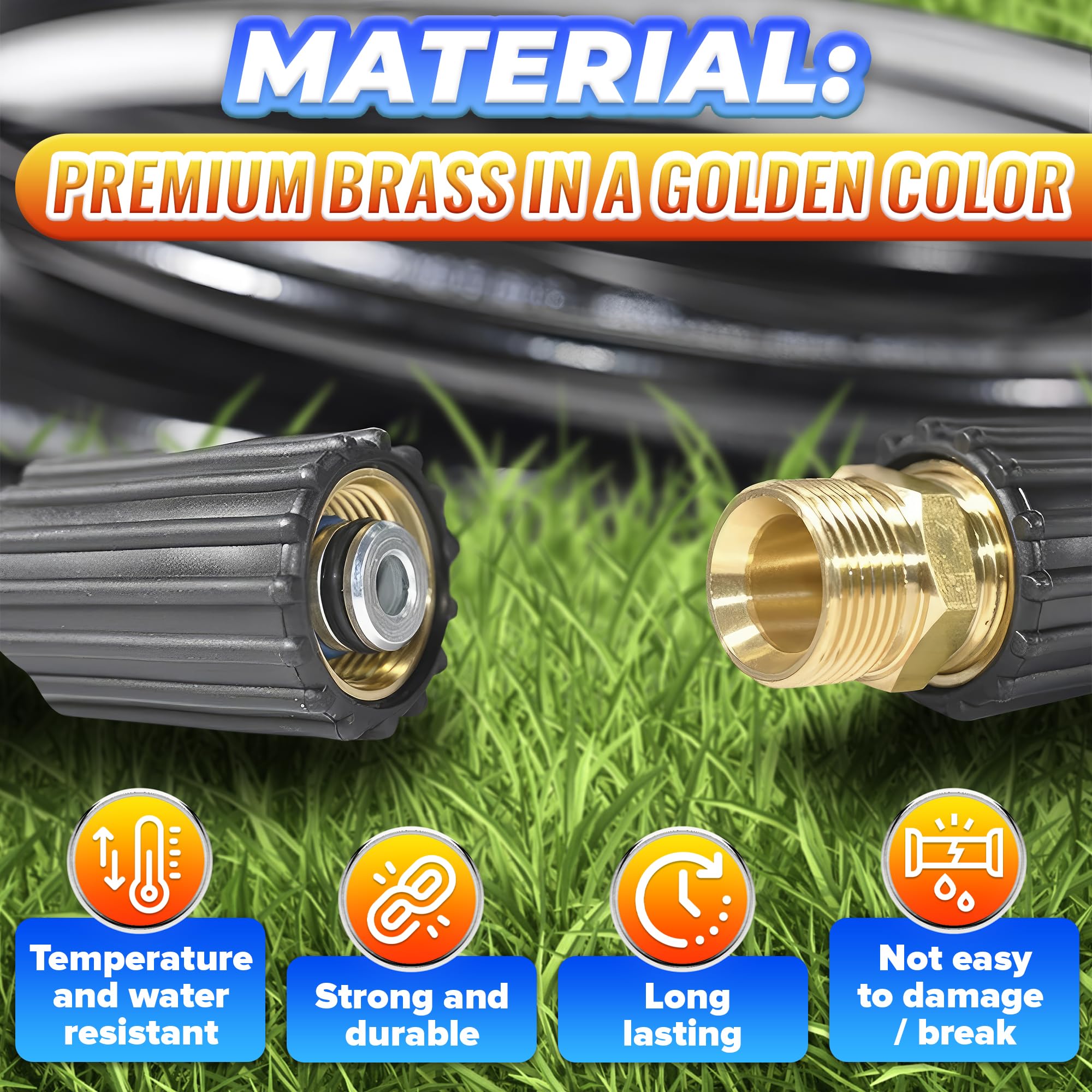 KETAR brass construction pressure-washer adapter demonstrates durability under heavy use