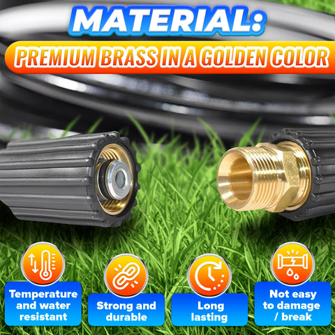 KETAR brass construction pressure-washer adapter demonstrates durability under heavy use