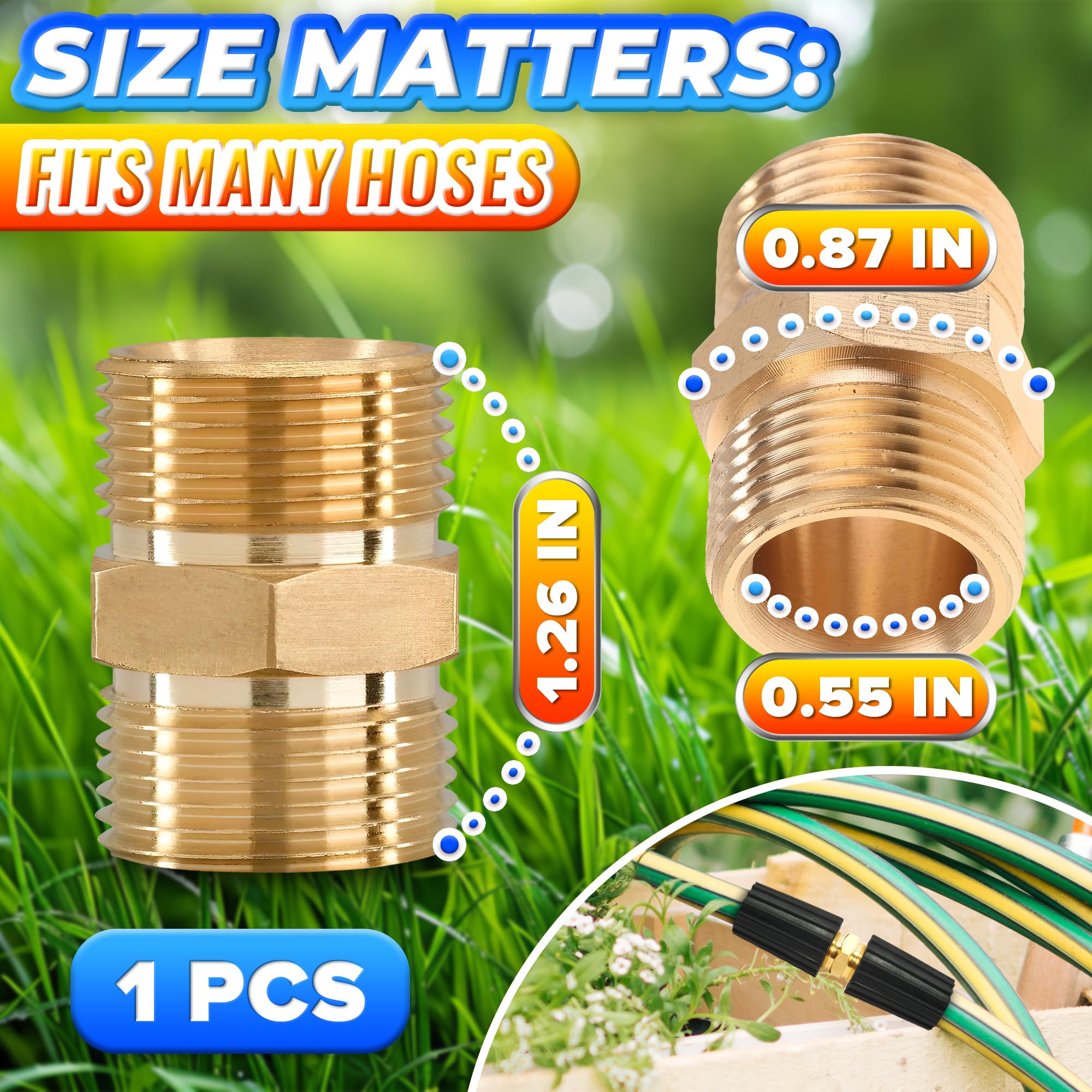 KETAR pressure-washer connector close-up highlights robust brass construction and leak prevention