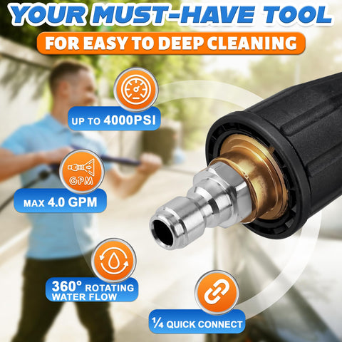 KETAR quick-connect one quarter inch nozzle enables fast attachment