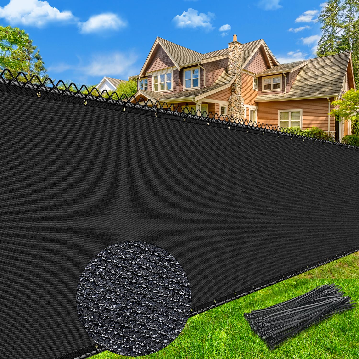 Keten 6x50ft privacy fence screen showing 90% blockage for backyard seclusion.