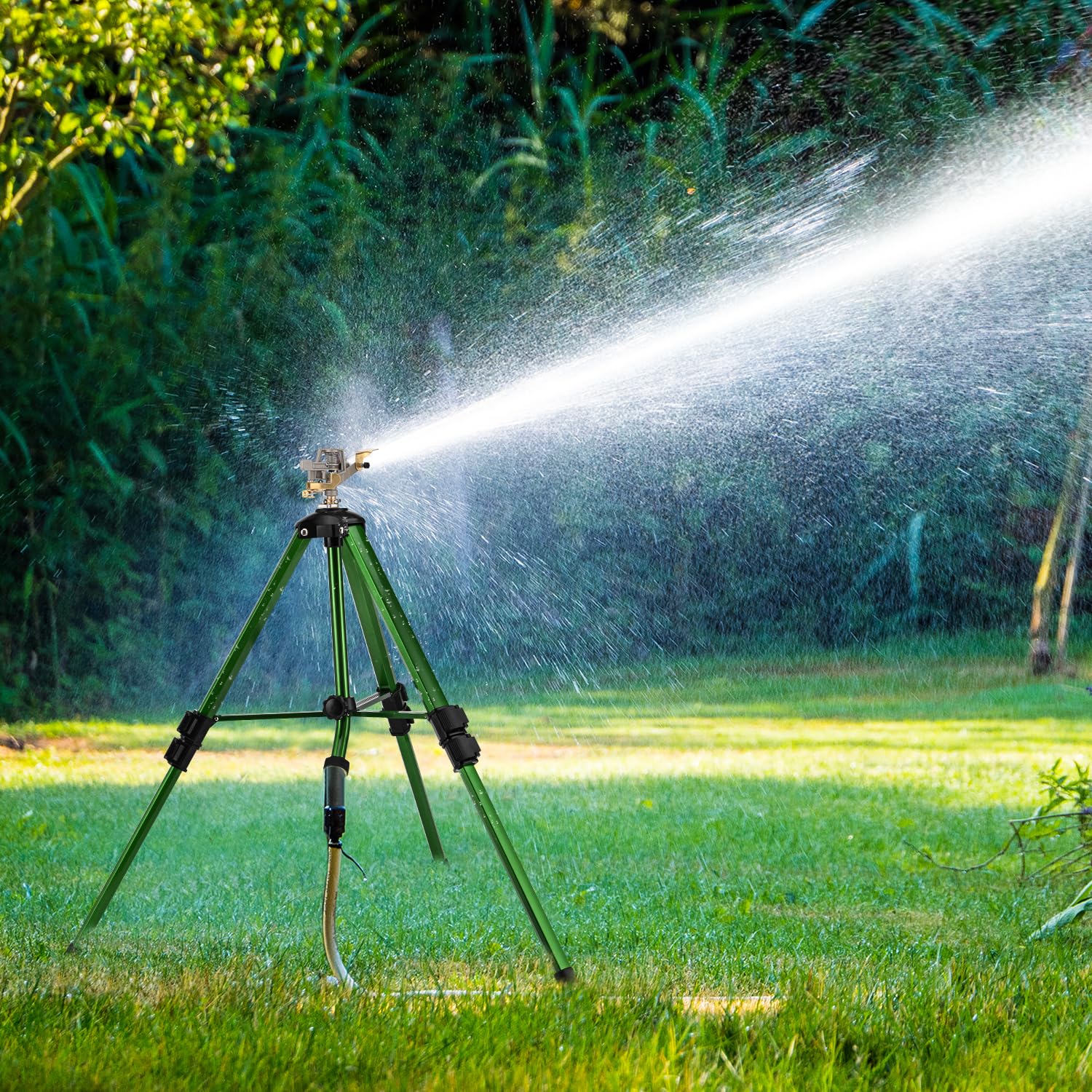 Keten brass impact sprinkler head with near-360-degree rotation for broad coverage