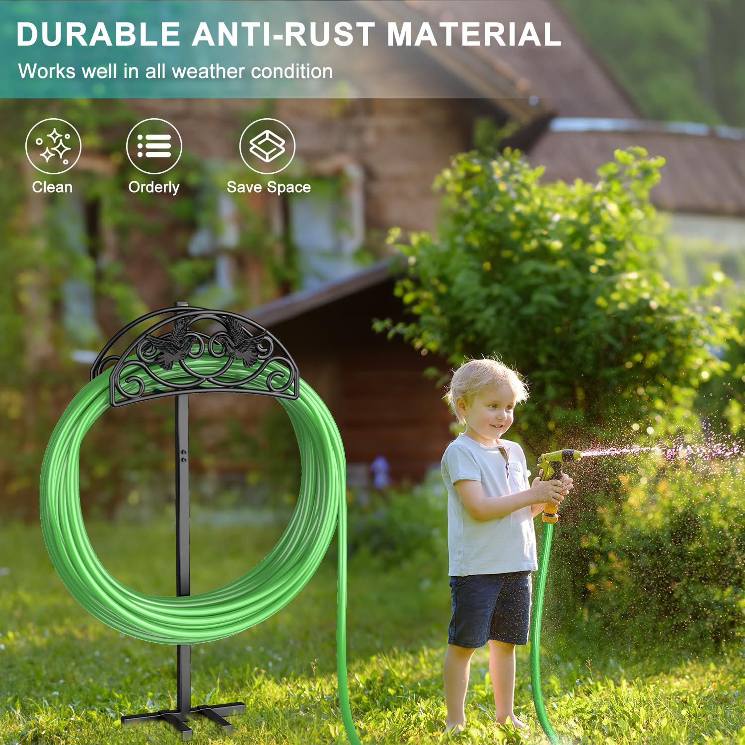 Keten easy-assembly hose holder simplifies setup in minutes.