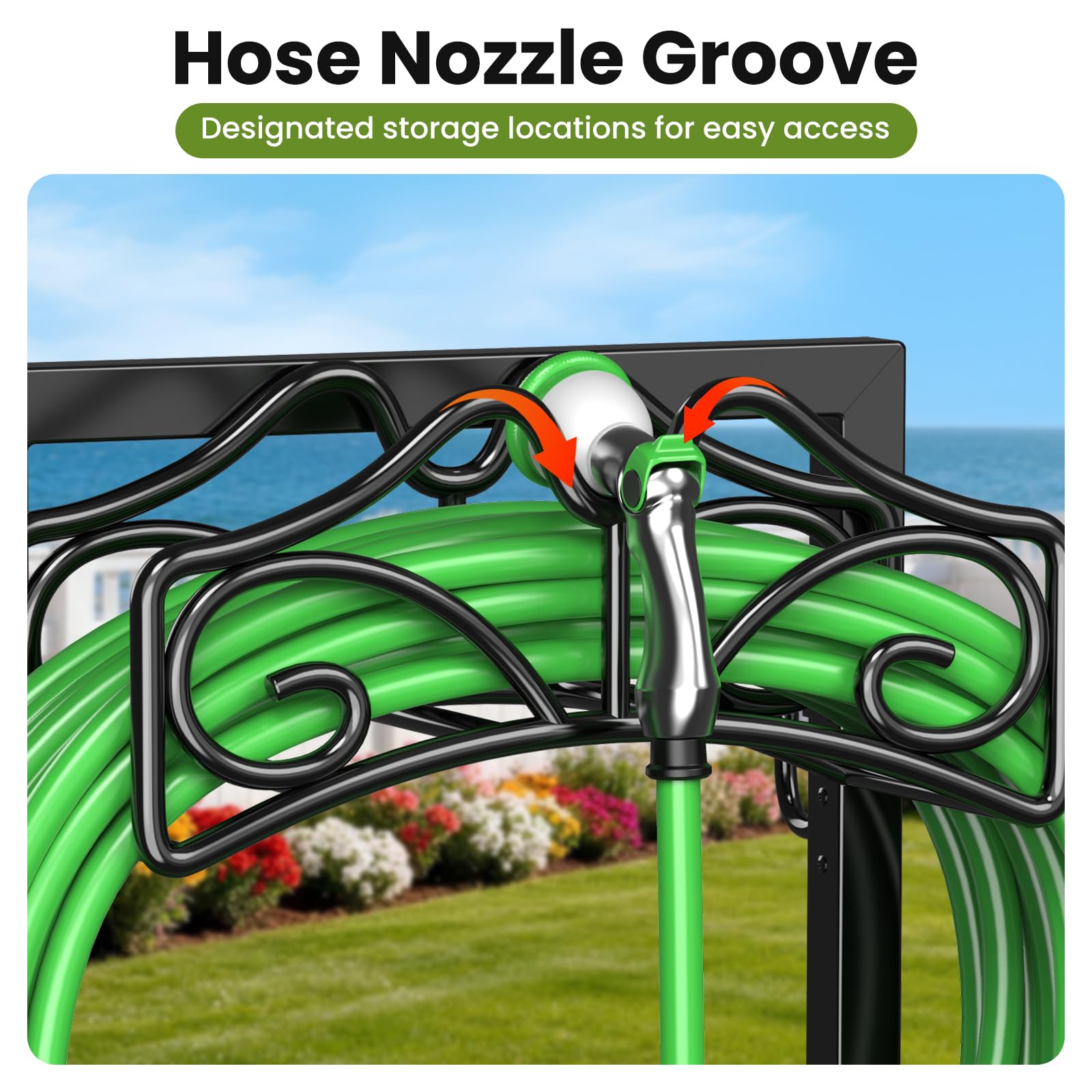 Keten hose holder suitable for yard, garden, patio, and outdoor spaces