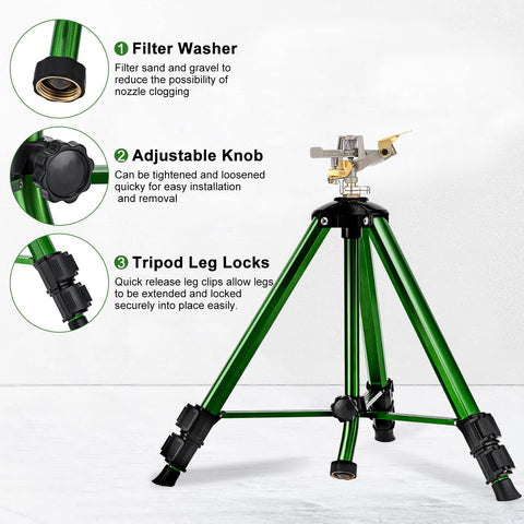Keten tripod base height adjustment enables precise watering over varied spaces