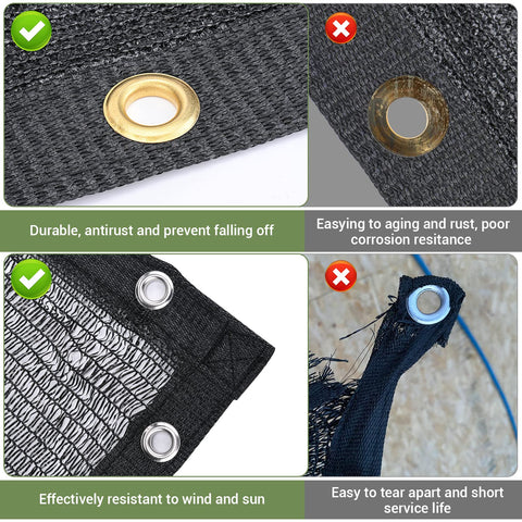 Keten shade cloth with upgraded corner grommets for secure mounting