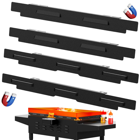 Keten wind guard for 36-inch Blackstone attached securely to the griddle edge for steady heat