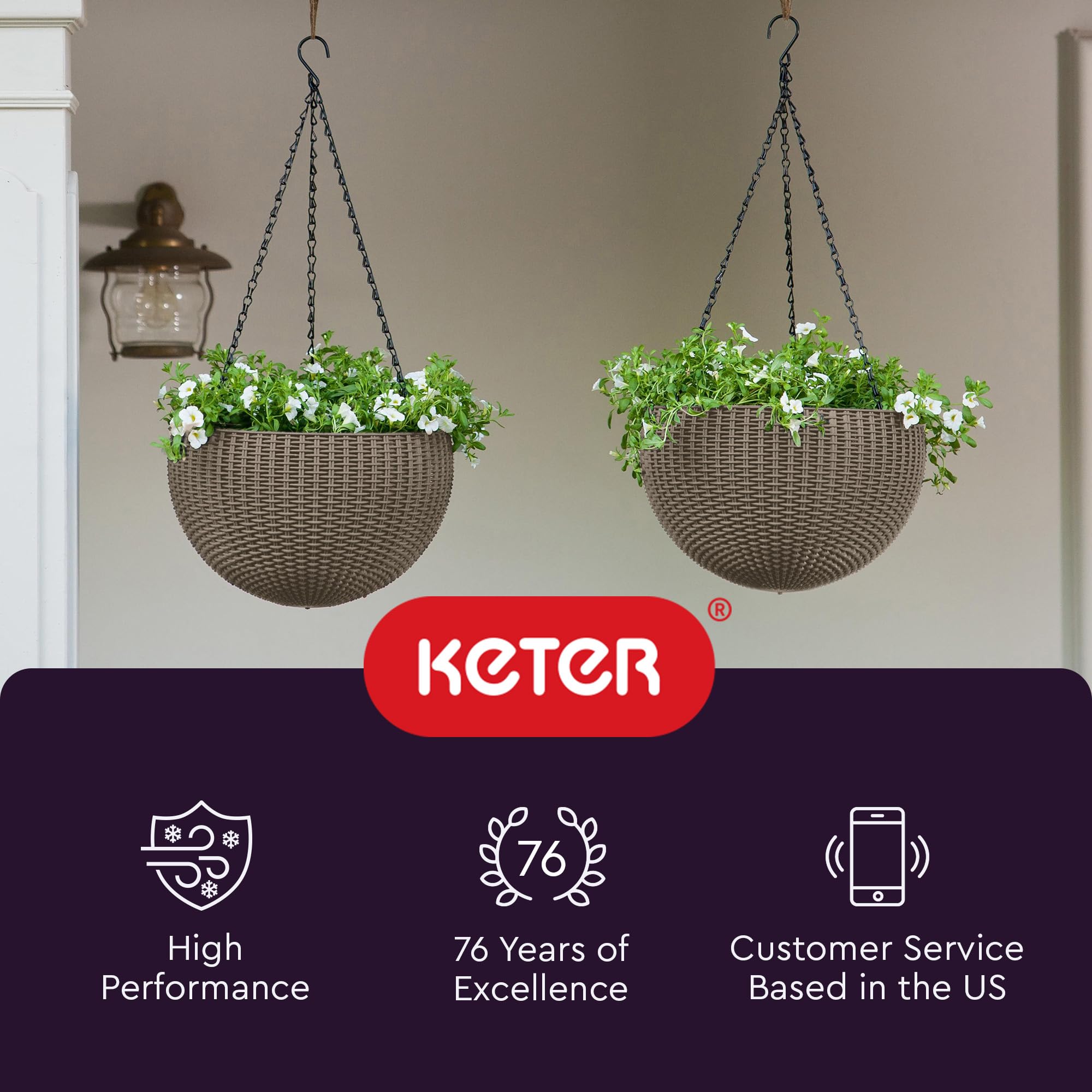 Keter planters designed for indoor and outdoor use across seasons.
