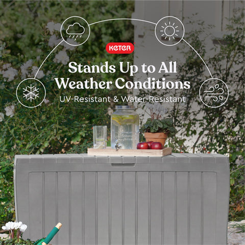 Keter Marvel Plus 71-gallon storage box bench seat adds outdoor seating