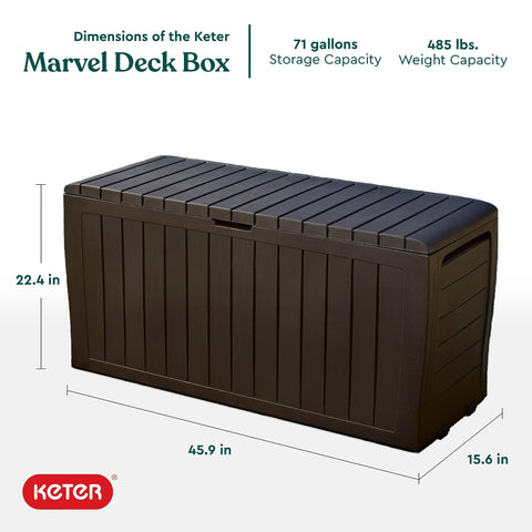 Keter Marvel Plus lid-open view highlighting easy access to contents.