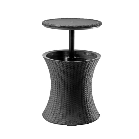 Keter Pacific Cool Bar lid extends to create a table for easy service.