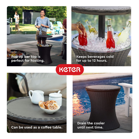 Keter Pacific Cool Bar sturdy engineered legs support the setup.
