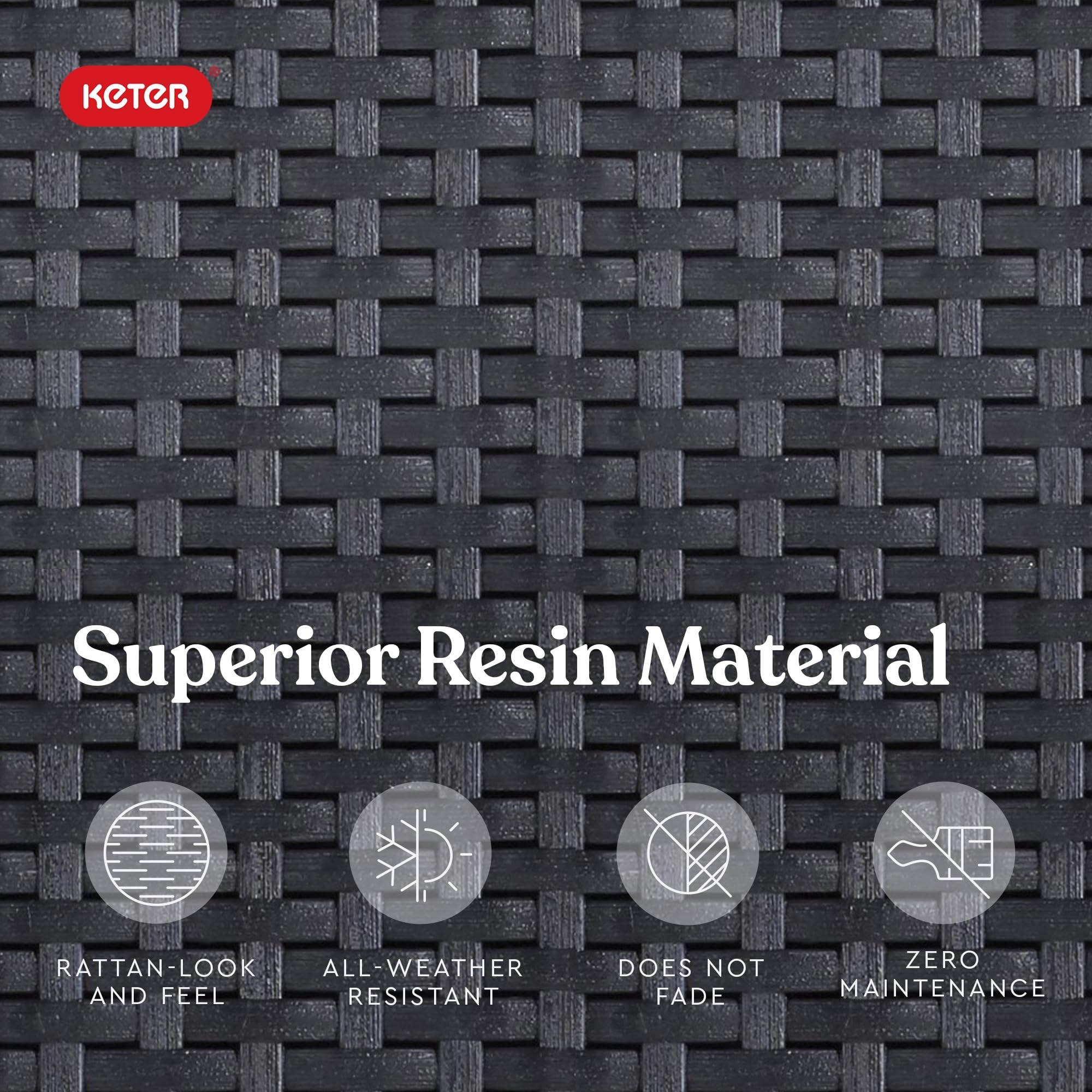 Keter Pacific Cool Bar weather-resistant resin resists outdoor wear.