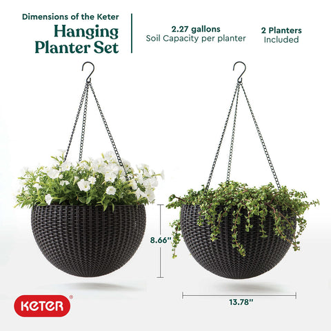 Keter round planter with drainage plug suited for balcony gardens