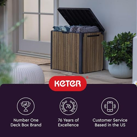 Keter Signature Everwood Walnut finish complements any deck