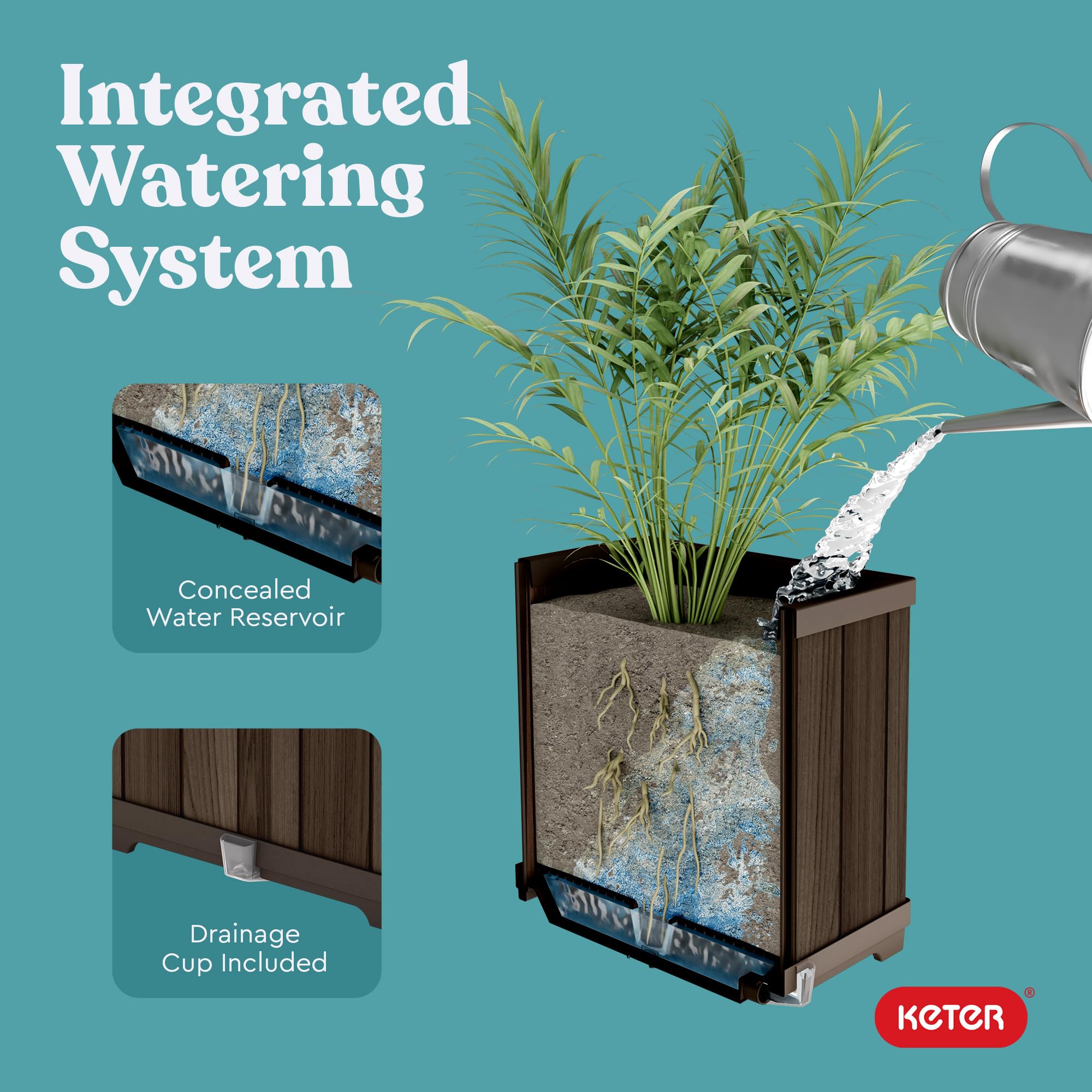 Keter Signature durable resin construction resists peeling, denting, and rust