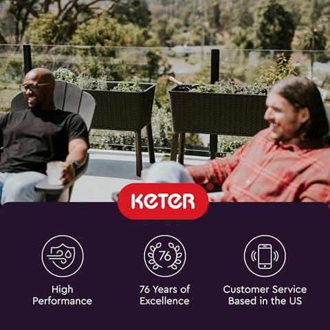 Keter Splendor supports year-round gardening indoors or outdoors.