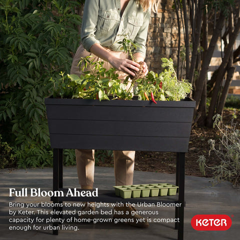 Keter Urban Bloomer self-watering reservoir maintains consistent moisture