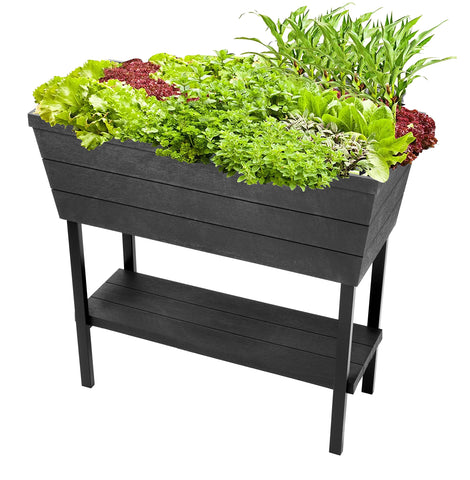 Keter Urban Bloomer elevated planter side view for compact balcony gardening